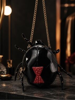 Betsy Johnson Black Spider Shaped Crossbody Bag